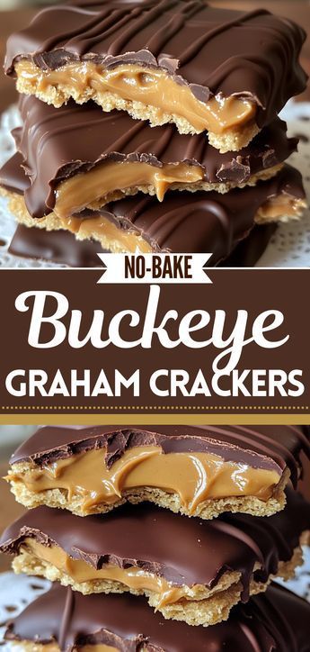 These No-Bake Buckeye Graham Crackers are a tasty treat perfect for dessert lovers! Made with creamy peanut butter and rich chocolate, these easy bites require no baking, making them great for quick snacks or party ideas. Enjoy these delicious graham cracker desserts at your next gathering or as a fun treat for kids. Perfect for those who love no-bake recipes! What To Eat With Graham Crackers, No Bake Buckeye Graham Crackers, Fundraising Desserts Ideas, Peanut Butter Graham Cracker Cookies, Graham Cracker Mini Cups, Graham Cracker Buckeyes, Healthy Graham Cracker Dessert, Easy Book Club Desserts, Goldfish Recipe Snacks