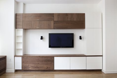 Tv Shelving Unit, Tv Unit Storage, Storage Walls, Solid And Void, Wall Book Shelf, Built In Tv Unit, Tv Shelving, Wall Bookshelves, White Storage