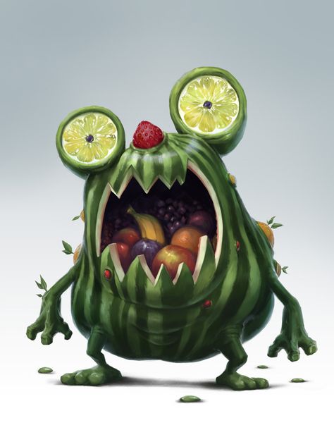 Food Monster Art, 10 Avatars, Mini World, Food Technology, Monster Illustration, Food Science, Cute Monsters, Monster Art, Little Monsters