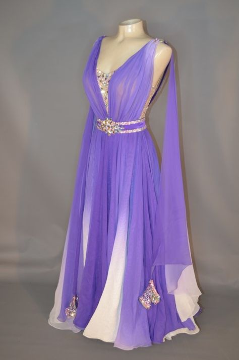 Purple Ballroom Dress, Waltz Dresses, Smooth Ballroom Dress, Ballroom Dress Inspiration, Victorian Era Dresses, Waltz Dress, Ballroom Dance Dresses, Latin Dress, Ballroom Dress