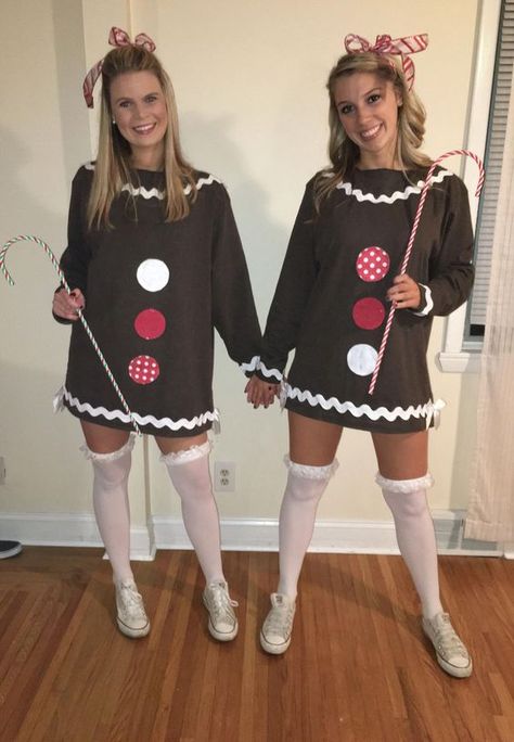 Holiday Costume Ideas Christmas, Gingerbread Man Costume Women, Gingerbread Diy Costume, Diy Gingerbread Costume, College Party Costumes, Diy Gingerbread Man Costume, Holiday Costume Ideas, Gingerbread Man Halloween Costume, Winter Costume Ideas