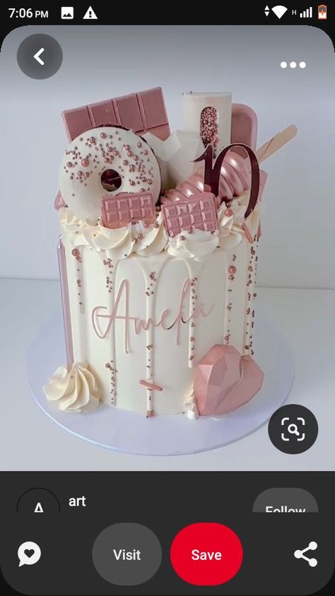 Sweet Birthday Cake, Modern Birthday Cakes, 14th Birthday Cakes, Teen Cakes, Candy Birthday Cakes, Butterfly Birthday Cakes, 13 Birthday Cake, Birthday Cakes For Teens, Unique Birthday Cakes