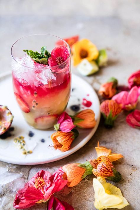 Tropical Strawberry Hibiscus Rum Splash! Strawberry Hibiscus, Vodka Drinks, Hibiscus Tea, Half Baked Harvest, Pretty Drinks, Halloween Drinks, Summer Cocktails, Sangria, Mocktails