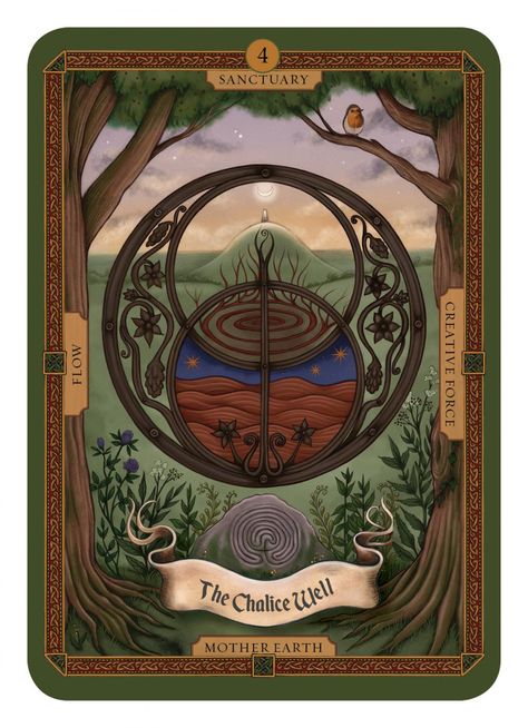 from Mist of Avalon Oracle  by Rose Inserra Mystic Landscape, The Mists Of Avalon, Nadia Turner, Chalice Well, Mists Of Avalon, Deck Cards, Glastonbury Tor, Oracle Cards Decks, The Darkest Minds