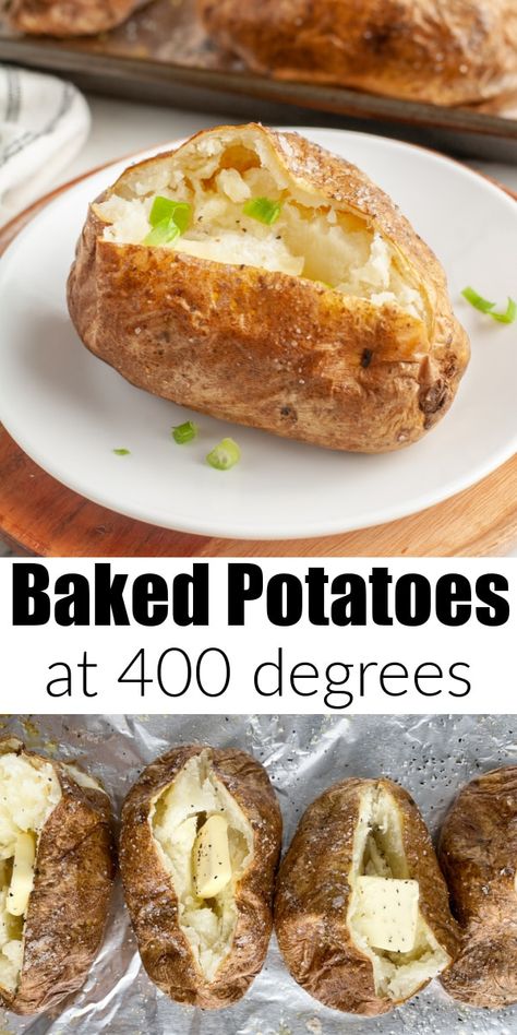 Easy Bake Potatoes In Oven, How Long To Cook Large Baked Potatoes, Diy Baked Potato, Baked Idaho Potatoes In The Oven, Baked Potato Pieces In Oven, Easiest Baked Potato, Baked Pototatoes, Big Baked Potatoes In The Oven, Large Batch Baked Potatoes