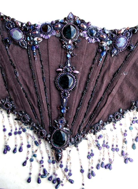 Jeweled Corset, Embellished Corset, Gothic Corset Belt With Boned Bodice For Festivals, Corset Embroidery, Witch Corset, Crystal Corset, Fantasy Corset, Corset Designs Ideas, Gothic Underbust Corset For Spring