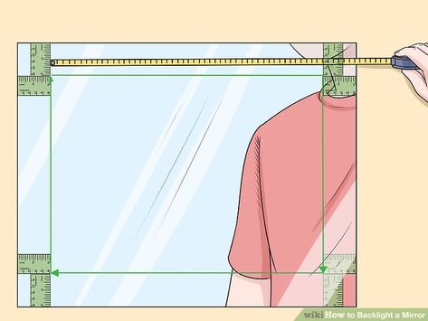 How to Backlight a Mirror: 14 Steps (with Pictures) - wikiHow Mirror’s Edge, Backlit Bathroom Mirror, Lit Mirror, 12v Led Lights, Gym Mirrors, Diy Clothes Hacks, Clothes Hacks, Backlit Mirror, Interior Design School