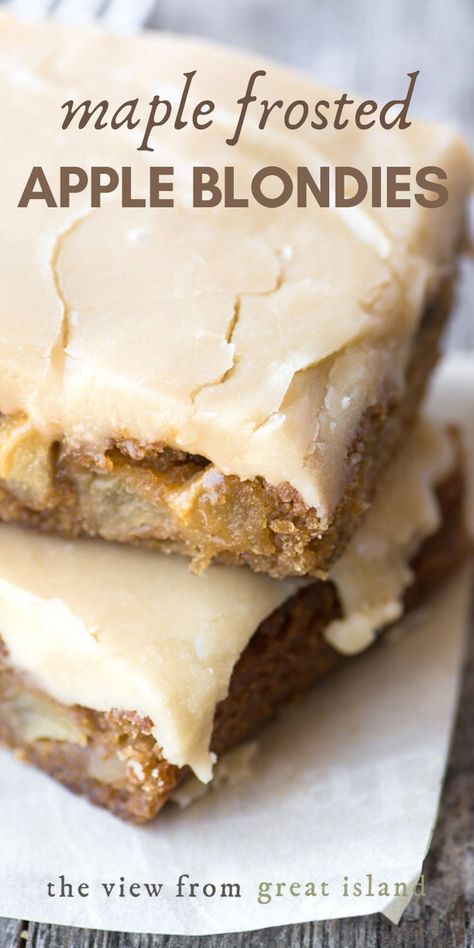 Maple Blondies, Canadian Foods, Yummy Bars, Apple Blondies, Canadian Cuisine, Maple Frosting, Future Chef, Maple Glaze, Bar Cookies