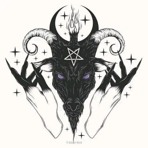 Witchcraft Tattoos, Satanic Tattoos, Witch Drawing, Occult Tattoo, Goat Skull, Goat Head, Goat Art, Witch Tattoo, Creepy Tattoos