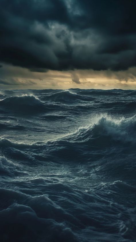 Ocean Storm Aesthetic, Sea Storm Aesthetic, Blueish Aesthetic, Deep Ocean Aesthetic Dark, Sea Man, Ocean Rain, Storm Waves, Storm Wallpaper, Ocean Waves Photography