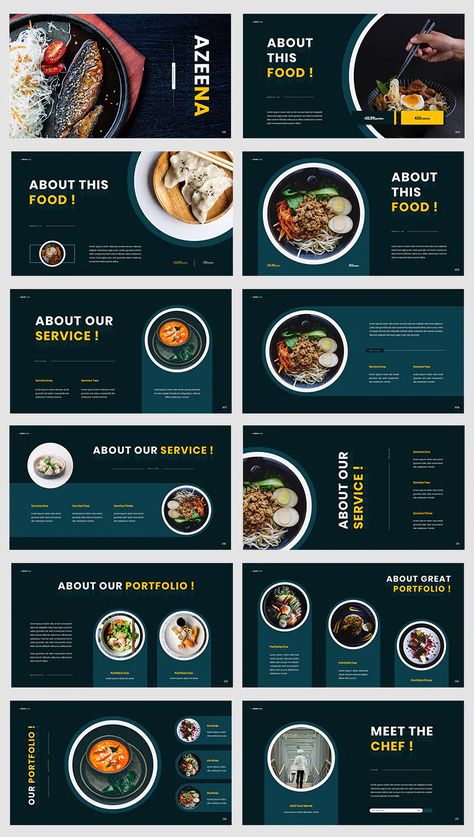 Asian Food Keynote Presentation Template. 30+ Total Slides Presentation Of Food, Presentation Food Ideas, Food Slide Presentation, Food Presentation Design Powerpoint, Food Powerpoint Presentation, Food Catalog Design Layout, Slide Presentation Design Templates, Food Ppt Template, Food Presentation Design