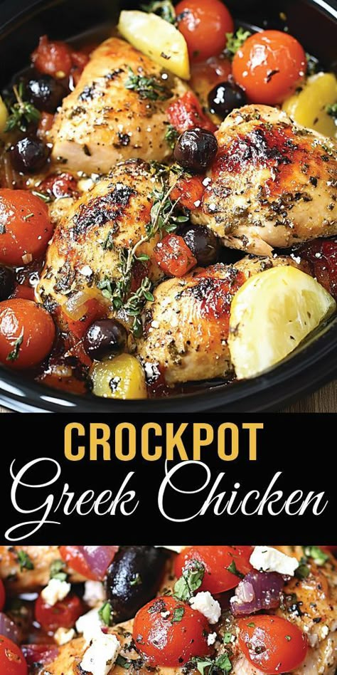 🍽️ Crockpot Greek Chicken is a delicious, easy-to-make dish perfect for busy weeknights! 🕒 Simply toss in your ingredients, let the slow cooker do the work, and enjoy a flavorful, tender Greek-inspired chicken that the whole family will love. 🧄  📌 Pin this recipe to your favorite dinner ideas board and don’t forget to follow for more healthy, easy-to-make recipes! 😋👩‍🍳  #CrockpotRecipes #GreekChicken #HealthyDinners #MealPrepIdeas Healthy Crockpot Ideas For Dinner, Crockpot Skinnytaste Recipes, Easy Meals For Dinner Healthy Crock Pots, Antiinflammatory Meals Slow Cooker, Greek Chicken Crockpot Slow Cooker, Greek Chicken And Potatoes Crockpot, Dinner Ideas Easy Healthy Crock Pot, Crock Pot Greek Chicken Slow Cooker, Crockpot Meals For 2 Healthy