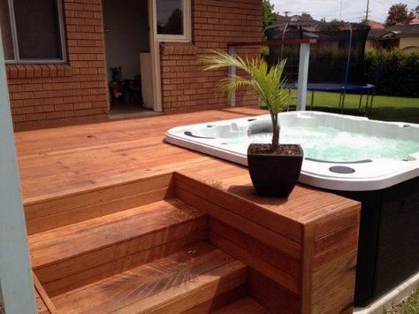 Ideas For Hot Tub Deck Backyard Whirlpool Deck, Hot Tub Deck Design, Hot Tub Landscaping, Hot Tub Patio, Hot Tub Designs, Relaxing Backyard, Backyard Layout, Hot Tub Deck, Hot Tub Backyard