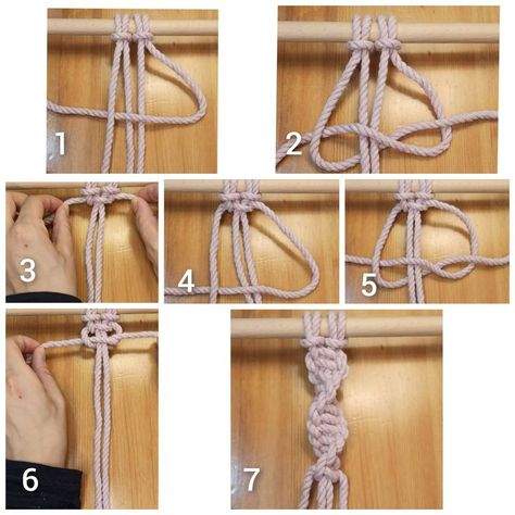 spiral knot, half square knot Cord Bracelet Diy, Spiral Knot, Knot Tutorial, Cords Crafts, Macrame Plant Hanger Tutorial, Knot Pattern, Macrame Knots Tutorial, Boho Crafts Diy, Best Friend Bracelets