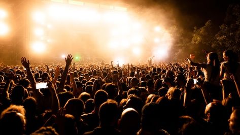 Rear view of large group of music fans i... | Free Photo #Freepik #freephoto #concert-crowd #party-crowd #spectator #live-concert Crowd Images, Concert Crowd, Event Security, Blue Sky Background, Music Promotion, Country Concerts, Music Venue, Poster Pictures, Music Concert