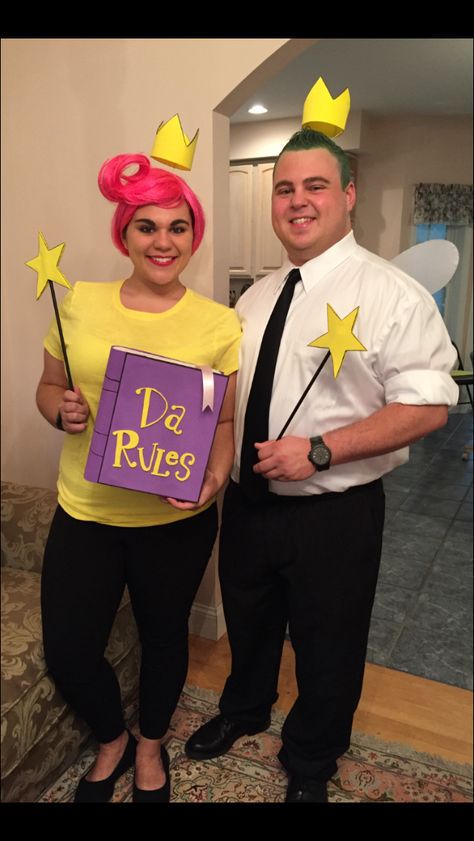 Cosmo and Wanda                                                                                                                                                                                 Mais Finding Nemo Costume Diy, Fairly Odd Parents Costume, Best Halloween Costumes For Couples, Cosmo And Wanda Costume, Finding Nemo Costume, Cool Couple Halloween Costumes, Nemo Costume, Halloween Hombre, Couples Halloween Costumes