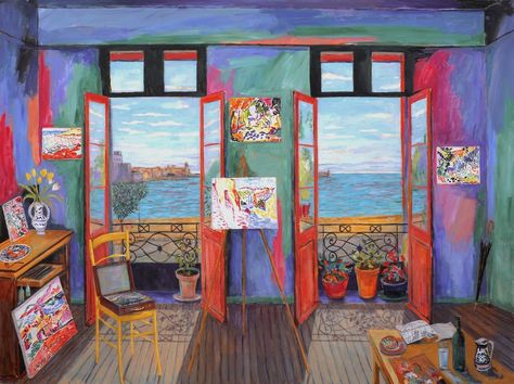 Matisse Paintings, Soyut Sanat Tabloları, Great Paintings, Painting Studio, Open Window, British Artist, Henri Matisse, Mixed Media Canvas, Images Gif