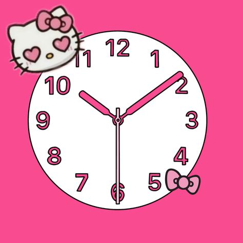 Hello Kitty App Icon, Icon Clock, Cat App, Botanical Flowers Print, Widget Icons, Ios App Icon Design, Flowers Print, Widget Icon, Ios App Icon