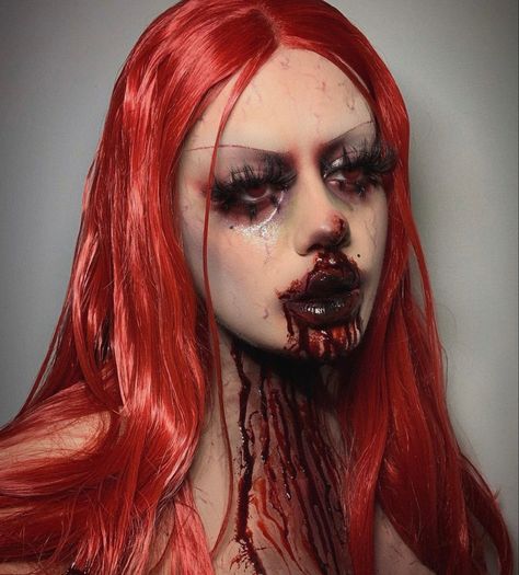 Blood Makeup, Gore Makeup, Creepy Makeup, Alt Makeup, Face Paint Makeup, Graphic Makeup, Work Makeup, Horror Makeup, Swag Makeup