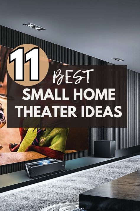 WOW! Love these small home theater ideas on a budget for my basment! I am going to try a small home theater design with curtains to seperate the areas in my basement. This will make the perfect teen hangout spot! #smallhometheater Small Home Theater Ideas, Small Home Theater Rooms, Small Movie Room, Home Theatre Room Ideas, Small Theater Room, Small Home Theater, Small Theatre Room Ideas, Theatre Room Ideas, Home Theater Ideas