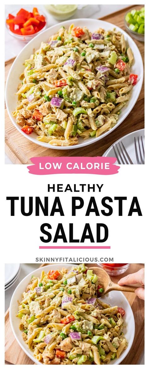 Tuna Pasta Salad Recipes, Low Calorie Pasta, Pasta Calories, Low Calorie Salad, Tuna Pasta Salad, What Is Healthy Food, Resep Pasta, Healthy Low Calorie, Healthy Pasta Salad