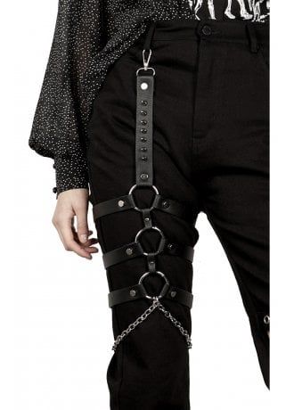 Disturbia Bound Leg Harness | Attitude Clothing Harness Fashion, Leg Garter, Alt Outfits, Estilo Punk, Alt Fashion, 가을 패션, Edgy Outfits, Character Outfits, Grunge Outfits