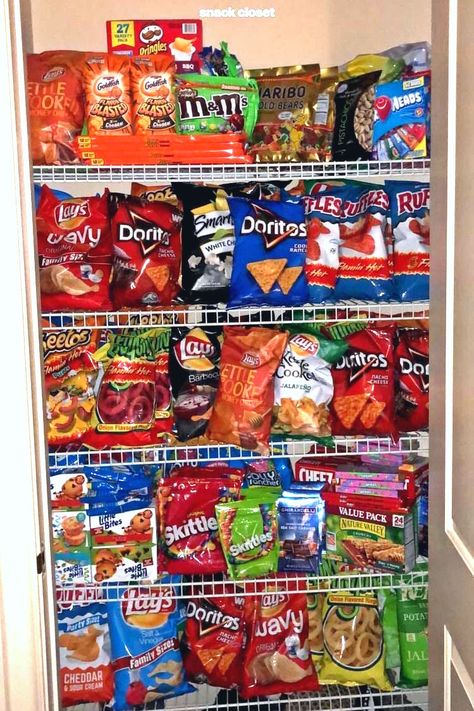 Snack Area In Bedroom, Junk Food Snacks Aesthetic, Snacks Aesthetic, Pretty Notebooks, Snack Collection, Best Junk Food, Snack Organizer, Creative Snacks, Sleepover Food