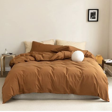 Brown Bedding, 1920s Interior, Bedding Comforter Sets, Textured Duvet Cover, Textured Duvet, Twin Xl Duvet Covers, Orange Bedding, 100 Cotton Duvet Covers, Bedding Comforter