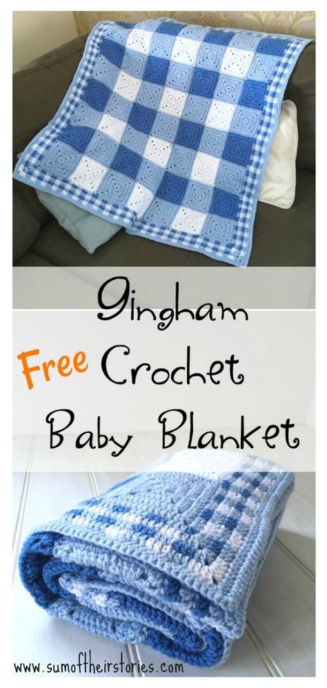 Gingham Blanket Free Crochet Pattern #freecrochetpattern #crochetpattern #babyblanketfreepattern Gingham Crochet, Crochet Baby Blanket Tutorial, Baby Blanket Tutorial, Modern Baby Blanket, Baby Boy Crochet Blanket, Trendy Baby Blankets, Blanket Tutorial, Beautiful Baby Blanket, Crochet Baby Boy