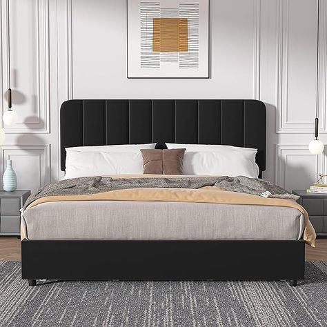 Amazon.com: VECELO Full Size Upholstered Bed Frame with 4 Drawers and Adjustable Headboard, Velvet Platform Storage Bedframe Mattress Foundation, Wooden Slats Support, No Box Spring Needed, Black : Everything Else Headboard Velvet, Full Size Upholstered Bed, Platform Storage, Black Headboard, Mattress Foundation, Upholstered Bed Frame, Wooden Slats, Upholstered Bed, Bedroom Furniture Beds