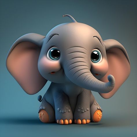 Elephant Animation, Kids Poems, Mandala Designs, Clay Work, Chibi Characters, Cute Chibi, Baby Elephant, Zbrush, Mandala Design