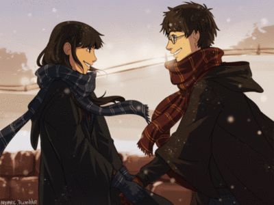 Harry and Cho gif. This is so pretty. .. but I hate her so much!!! Cho Chang And Harry Potter, Cho And Harry, Cho Chang Fanart, Harry Potter Kiss, Gryffindor Slytherin Hufflepuff Ravenclaw, Cho Chang, Welcome To Hogwarts, Hp Harry Potter, Harry Potter Artwork