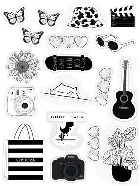 Pin on Naklejki Black And White Stickers, White Stickers, Black And White, Flowers, White, Black