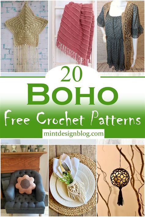 Boho Crochet Patterns Free, Bohemian Crochet Patterns, Boho Crochet Patterns, Patterns For Crochet, Bo Ho, Bohemian Crochet, Boho Items, Hexagon Coasters, Crochet Wall Hangings