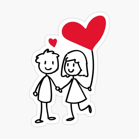 Get my art printed on awesome products. Support me at Redbubble #RBandME: https://www.redbubble.com/i/sticker/Cute-Couple-With-Balloon-Heart-Valentine-s-Day-by-funnylifeusa/66614552.JCQM3?asc=u Stickers For Valentines Day, Cute Couple Stickers Aesthetic, Valentine’s Day Cartoon, Valentines Stickers Aesthetic, Cute Love Stickers Printable, Sticker San Valentin, Valentines Day Cartoon Aesthetic, Couple Stickers For Scrapbook, Couple Stickers Printable