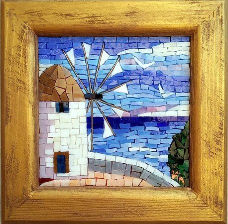 Mosaic Landscape, Landscape Mosaic, Mosaic Art Diy, Nautical Painting, Mosaic Jewelry, Brooch Handmade, Pebble Stone, Jewelry Brooch, Landscape Pictures