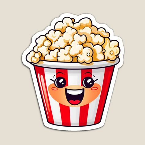 Get my art printed on awesome products. Support me at Redbubble #RBandME: https://www.redbubble.com/i/magnet/Cartoon-Style-Popcorn-Sticker-Art-Prints-and-More-by-Inspirataart/153095572.TBCTK?asc=u Popcorn Posters, Popcorn Stickers, Cute Popcorn, Halloween Colouring, Baseball Ideas, Food Sticker, Halloween Coloring Book, Invitation Background, Stickers Magnets