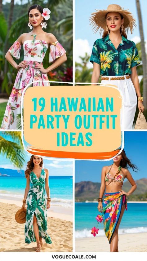 Get ready to island-hop with these 19 fabulous Hawaiian party outfit ideas! From vibrant prints to breezy fabrics, discover the perfect ensembles to rock your next luau or beach gathering. Whether you prefer chic maxi dresses, playful shorts, or stylish Hawaiian shirts, we’ve got you covered for every occasion. Embrace the aloha spirit and get inspired! #HawaiianStyle #PartyOutfits #LuauVibes #SummerFashion Hawaiian Inspired Outfit, Tropical Outfit Ideas Party, Hawiian Outfit, Aloha Party Outfit, Tropical Dress Outfit, Hawaiian Outfit Ideas, Tropical Party Outfit, Beach Party Outfit Ideas, Tropical Outfit Ideas