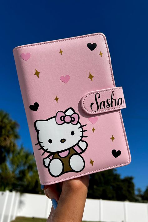 Excited to share this item from my #etsy shop: Hello Kitty Pink Personalized Binder | A6 Binder | Money Wallet | Cash Envelopes https://etsy.me/3JzbKoa Personalized Binders, Shop Hello Kitty, Binder Templates, Healthy Budget, A6 Binder, Personalized Starbucks Cup, Notebook Cover Design, Budget Envelopes, Note Books