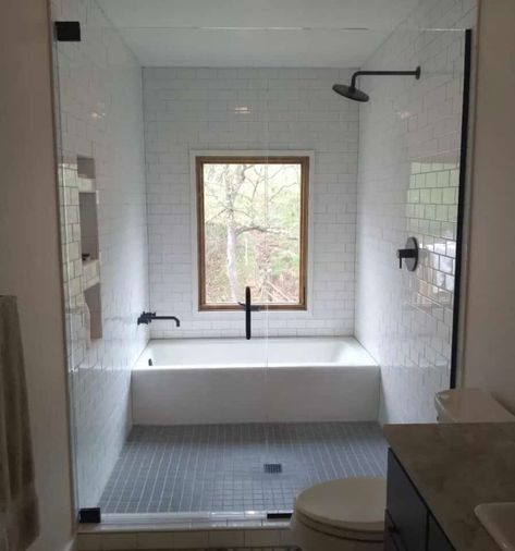 Bathroom Remodel With Large Window, Garden Outside Bathroom Window, Shower Window Covering Waterproof Bathroom Ideas, Shower In Window, Windows In Showers What To Do With, Shower In Dormer Window, Tub To Shower Conversion With Window, Huge Walk In Shower With Tub, Window In The Shower Solution