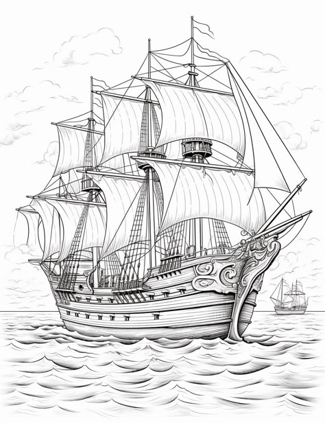 Pirates Of The Caribbean Ship Drawing, Black Pearl Ship Drawing, Jack Sparrow Ship, Pirate Drawing, Pirate Ship Drawing, Black Pearl Ship, Ship Illustration, Glass Etching Designs, Boat Drawing