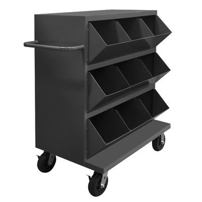 Durham Manufacturing Mobile Storage Shelving Unit Slope Design, Bin Rack, Industrial Workbench, Equipment Storage, Shelving Racks, Steel Cabinet, Mobile Storage, Industrial Storage, Business Furniture