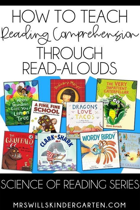 By using interactive read alouds, you can teach and develop reading comprehension within your kindergarten and first grade classroom. Here are some of my favorite read aloud books to use! Read Alouds For Kindergarten, Read Alouds Kindergarten, Kindergarten Comprehension, How To Teach Reading, 1st Grade Books, First Grade Books, Interactive Read Aloud Lessons, 2nd Grade Reading Comprehension, Teaching Comprehension