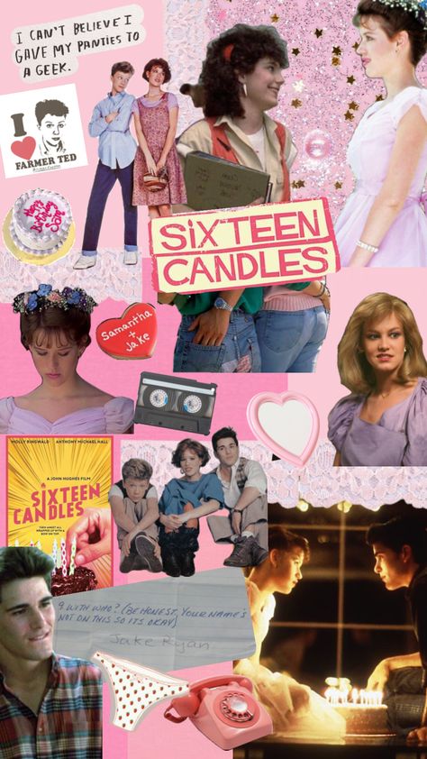 Sixteen Candles- a John Hughes film Best Rom Coms, 80s Aesthetic Wallpaper, John Hughes Films, Happy Birthday Sam, John Hughes Movies, Anthony Michael Hall, 16 Candles, Sixteen Candles, Brat Pack