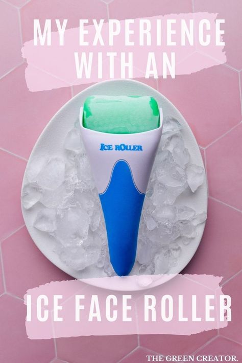 An ice face roller is a simple beauty tool used for cold skin therapy. But does it work? Read more about my experience with an ice face roller. - www.thegreencreaotr.com - #faceroller #naturalbeauty #coldtherapy #iceroller #facemassage #nontoxic #veganbeauty #vegan #icefaceroller #antiaging Ice Rollers For Face, Diy Ice Roller Face, Cold Face Roller, Ice Therapy Face, How To Use Ice Roller On Face, Ice Rolling Face Benefits, Ice Roller Face How To, Ice Roller Face Benefits, Rolling Face