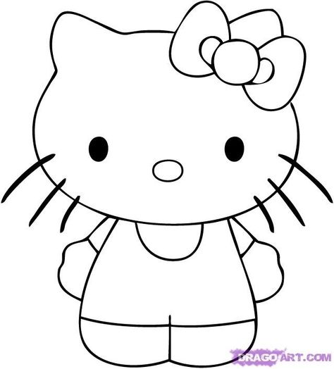 How to Draw Hello Kitty (with Pictures) - wikiHow Draw Hello Kitty, Cute Pictures To Draw, Drawings To Trace, Happy Birthday Drawings, Hello Kitty Imagenes, Hello Kitty Colouring Pages, Disney Paintings, Hello Kitty Images, Kitty Coloring