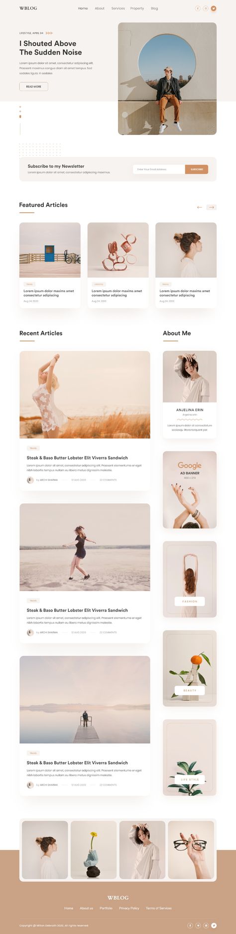 Personal Blog Design, Personal Website Design, Desain Merek, Minimalist Web Design, Fashion Web Design, Website Design Inspiration Layout, Simple Web Design, Blog Website Design, Desain Ui