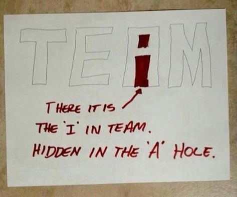 There's no 'I' in Team..Oh yeah?  Well someone found it!  Another pinner says... There is always one where you work.  LOL- Imgur Kaffe Humor, Grumpy Cats, I In Team, Humor Hilarious, Hilarious Humor, Hilarious Funny, E Mc2, In Your Face, Clipuri Video