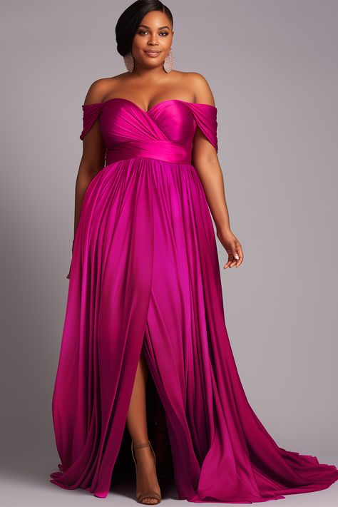 Xpluswear Plus Size Wedding Guest Dress, Winter Tips, Dresses Occasion, Plus Size Gowns, Plus Size Formal, Color Magenta, Plus Size Formal Dresses, Evening Dresses Plus Size, Bridesmaid Dresses Plus Size