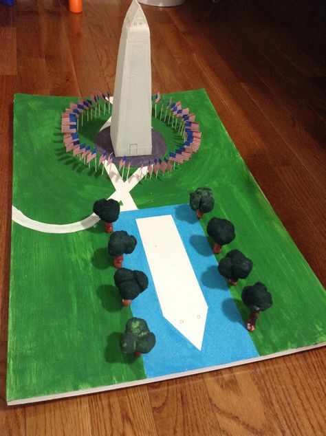 The Washington monument project is very easy to make. Washington Monument Craft, Washington Monument Project, Fundraising Thermometer, Monument Ideas, Usa Landmarks, Landmark Poster, Patriotic Symbols, Montessori Art, American Symbols